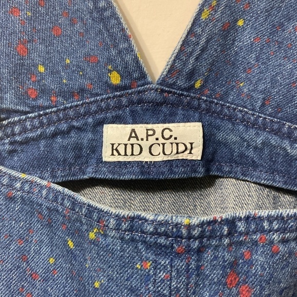 APC PAINT SPLATTERED DUNGAREE, WITH ADJUSTABLE STRAPS. WAIST-41,HIP-45 - Picture 5 of 16